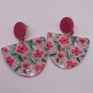 Pink Floral Earrings
